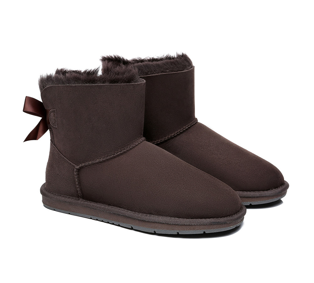 UGG Boots - Women Mini Ugg Boots With Single Back Bow