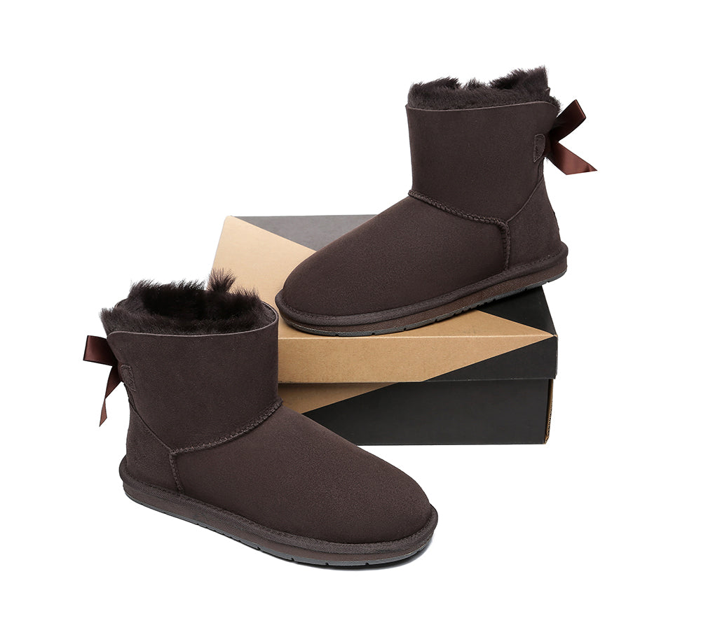 UGG Boots - Women Mini Ugg Boots With Single Back Bow