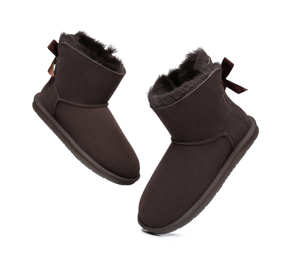 UGG Boots - Women Mini Ugg Boots With Single Back Bow