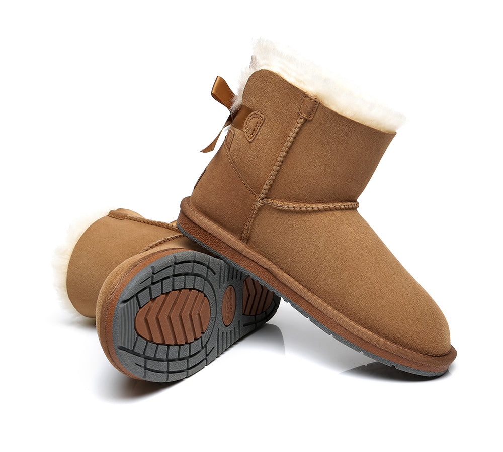 UGG Boots - Women Mini Ugg Boots With Single Back Bow