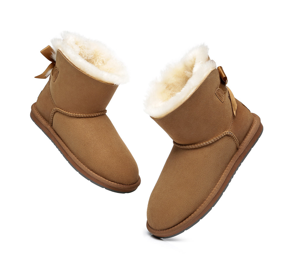 UGG Boots - Women Mini Ugg Boots With Single Back Bow