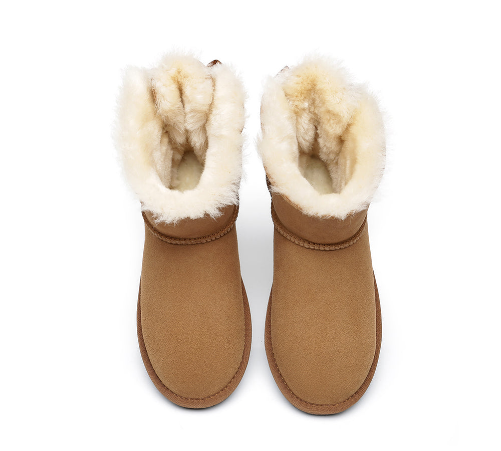 UGG Boots - Women Mini Ugg Boots With Single Back Bow