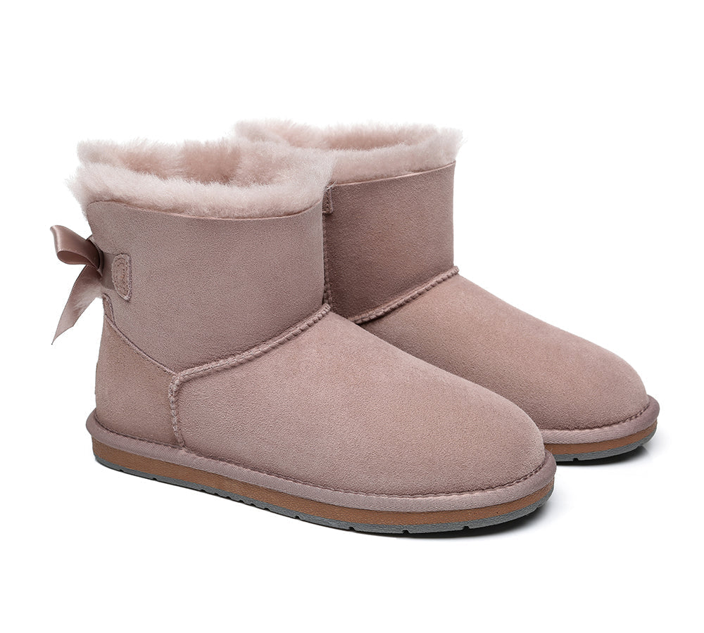 UGG Boots - Women Mini Ugg Boots With Single Back Bow