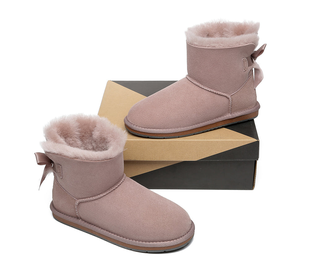 UGG Boots - Women Mini Ugg Boots With Single Back Bow