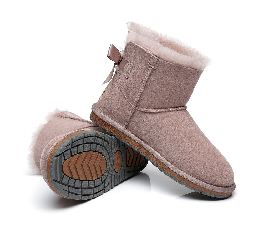 UGG Boots - Women Mini Ugg Boots With Single Back Bow