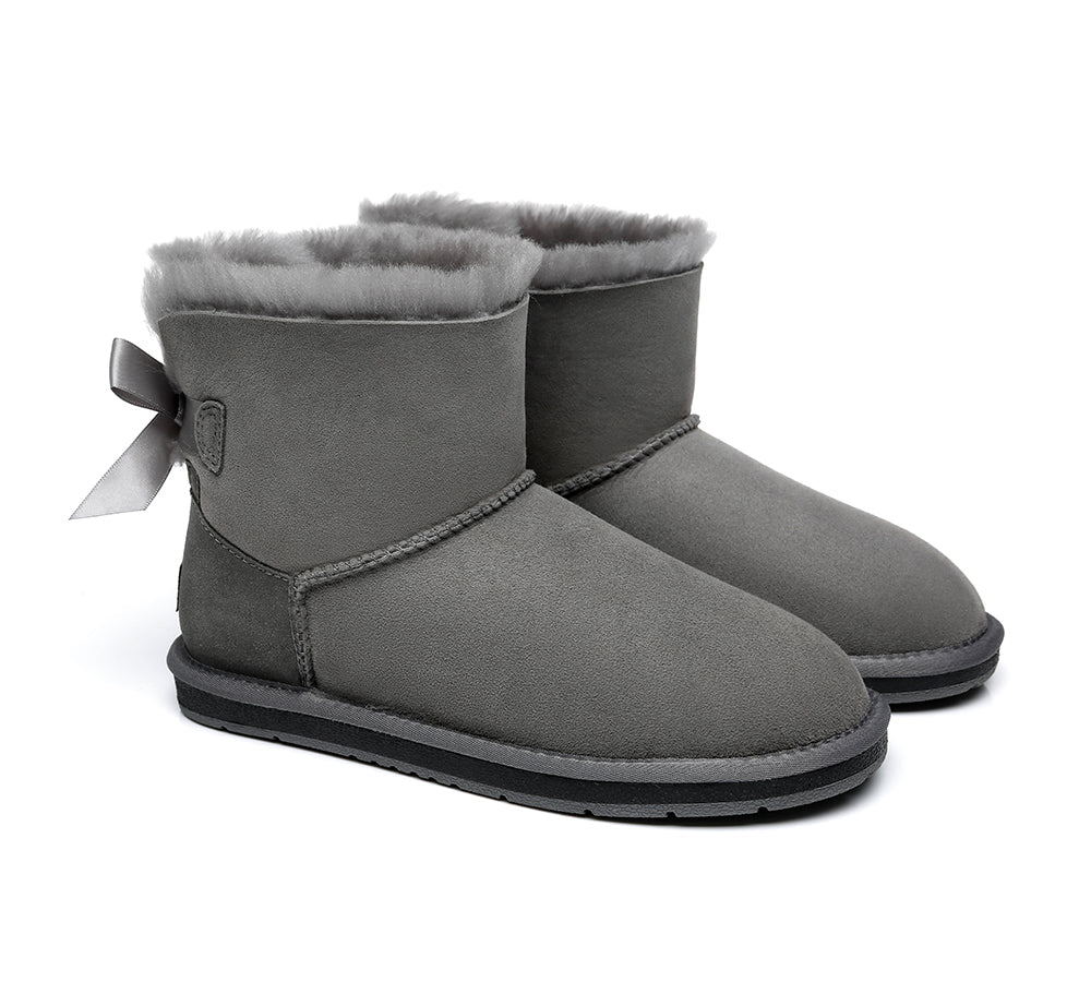 UGG Boots - Women Mini Ugg Boots With Single Back Bow