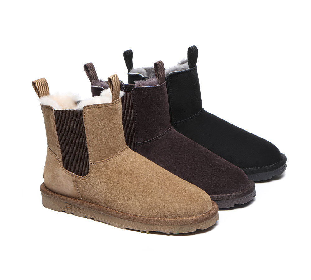 EVERAU® UGG Boots Women Sheepskin Wool Mini Ankle Winter Boots Guildford - UGG Boots - Chestnut - AU Ladies 5 / AU Men 3 / EU 36 - Uggoutlet