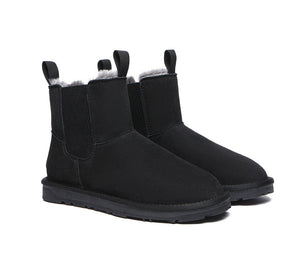 EVERAU® UGG Boots Women Sheepskin Wool Mini Ankle Winter Boots Guildford - UGG Boots - Black - AU Ladies 10 / AU Men 8 / EU 41 - Uggoutlet