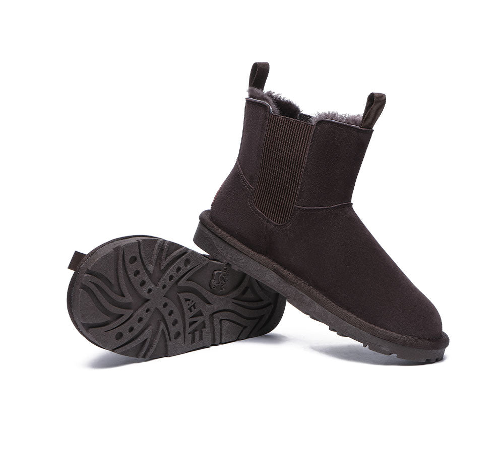 EVERAU® UGG Boots Women Sheepskin Wool Mini Ankle Winter Boots Guildford - UGG Boots - Chocolate - AU Ladies 10 / AU Men 8 / EU 41 - Uggoutlet