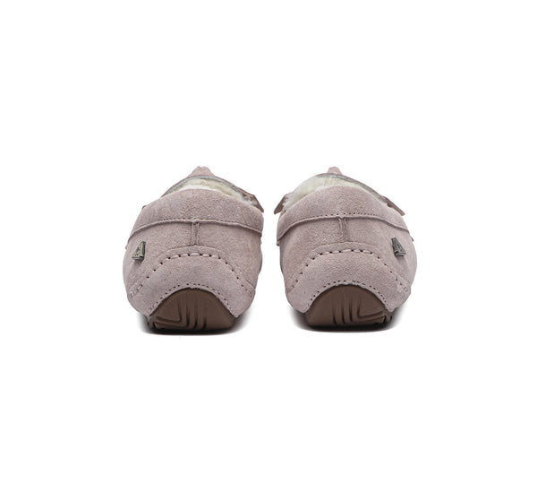 UGG Moccasins - EVERAU?? UGG Women Sheepskin Wool Bow Ankle Slippers Woven Moccasins
