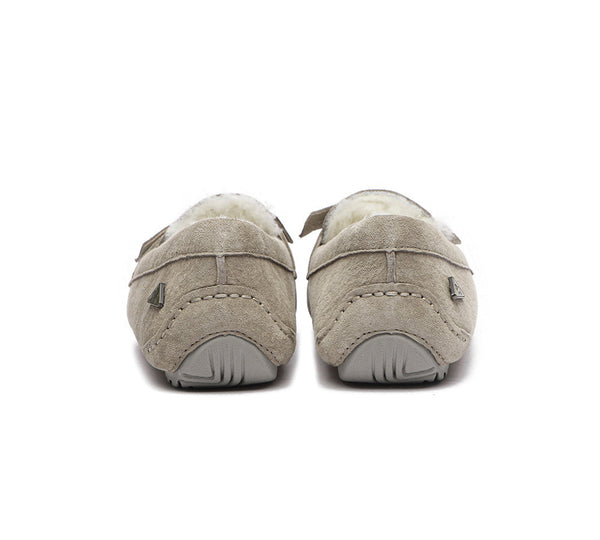 UGG Moccasins - EVERAU?? UGG Women Sheepskin Wool Bow Ankle Slippers Woven Moccasins