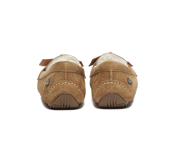 UGG Moccasins - EVERAU?? UGG Women Sheepskin Wool Bow Ankle Slippers Woven Moccasins