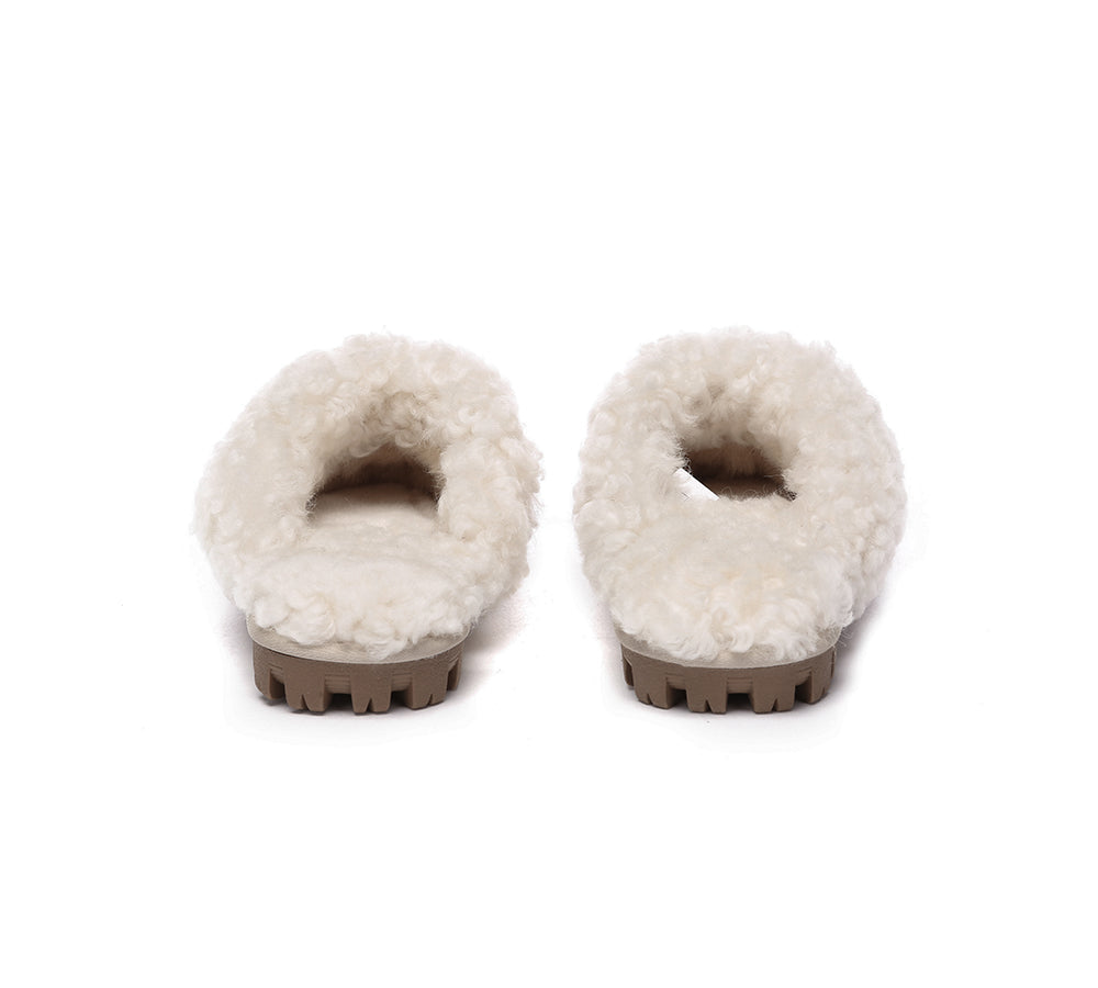 UGG Slippers - AS UGG Slipper Double Faced Sheepskin Waffle Curly