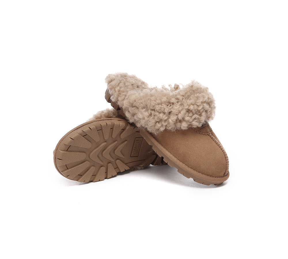 UGG Slippers - AS UGG Slipper Double Faced Sheepskin Waffle Curly