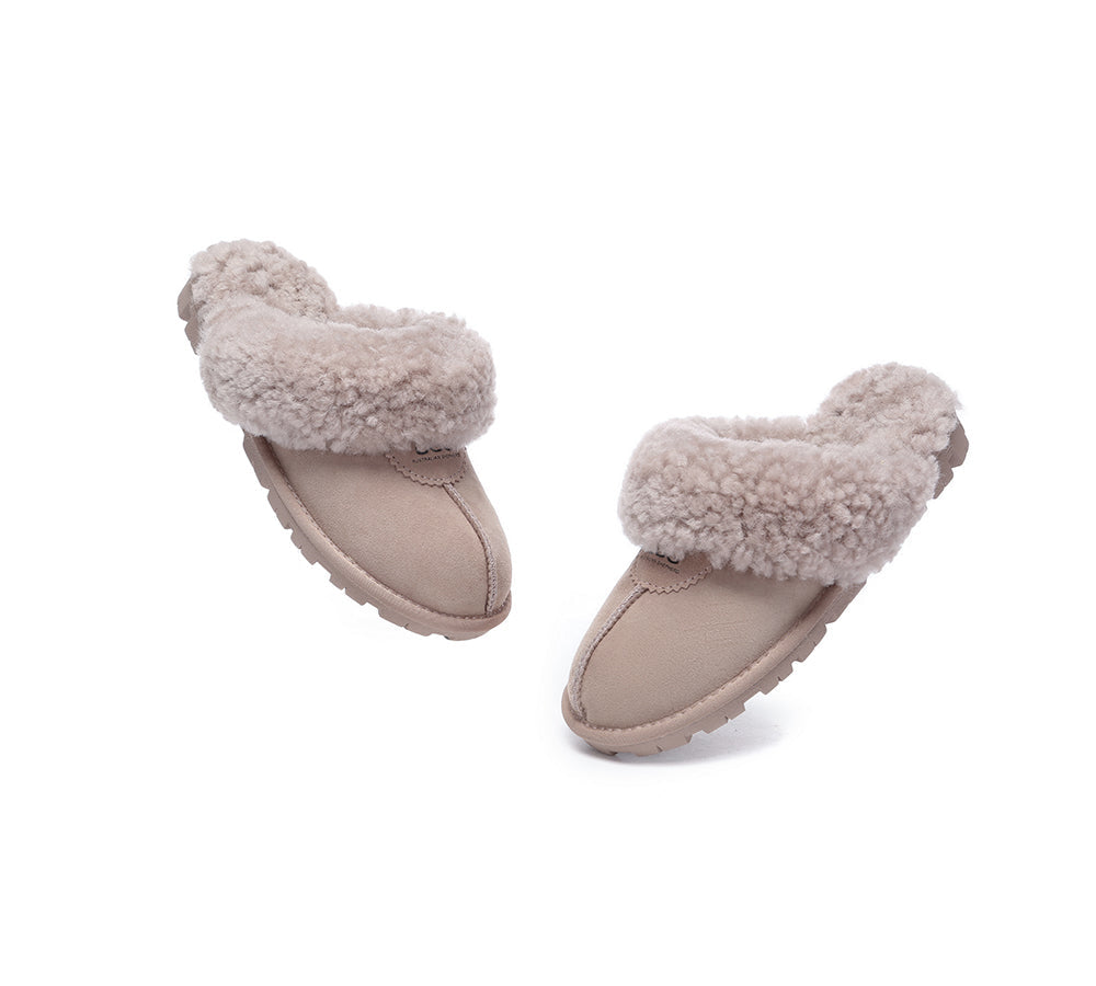 UGG Slippers - AS UGG Slipper Double Faced Sheepskin Waffle Curly