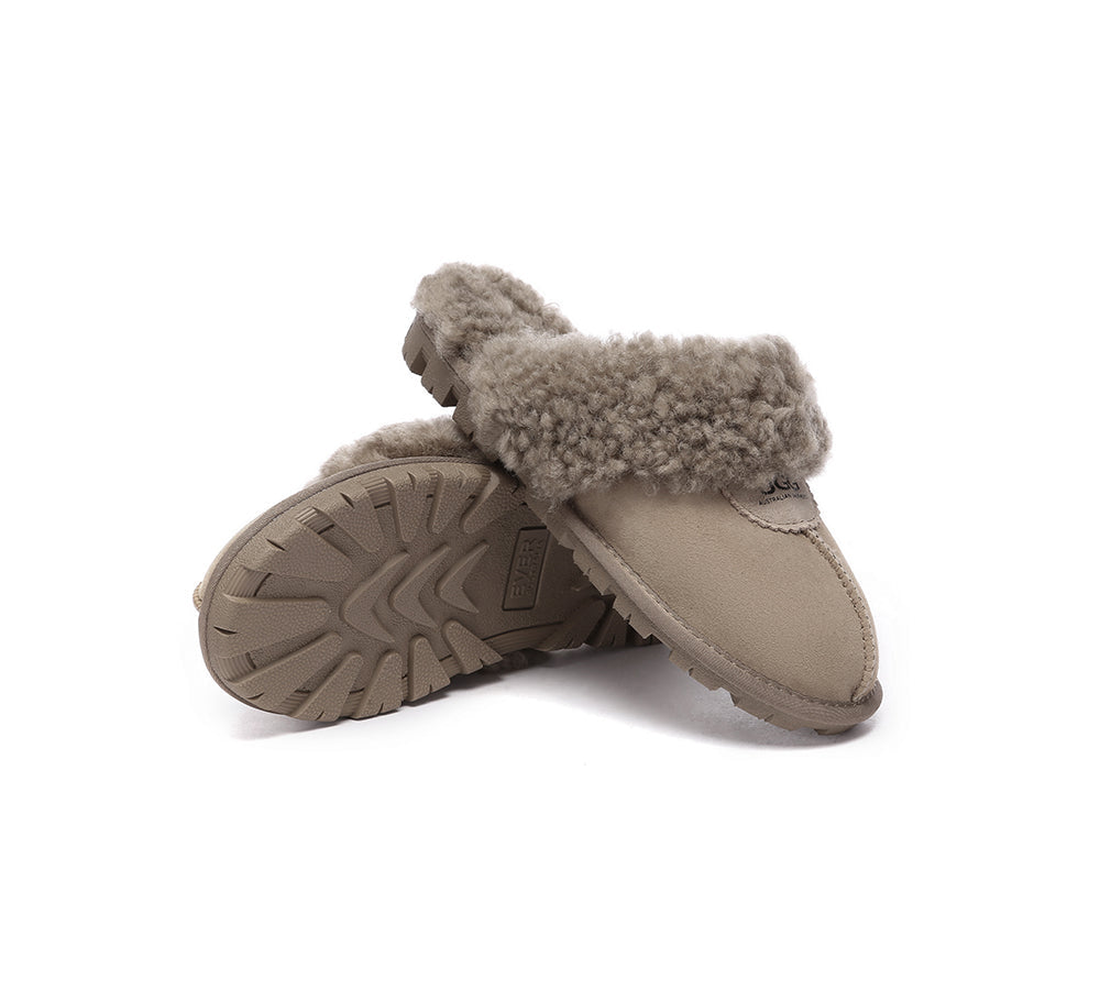 UGG Slippers - AS UGG Slipper Double Faced Sheepskin Waffle Curly