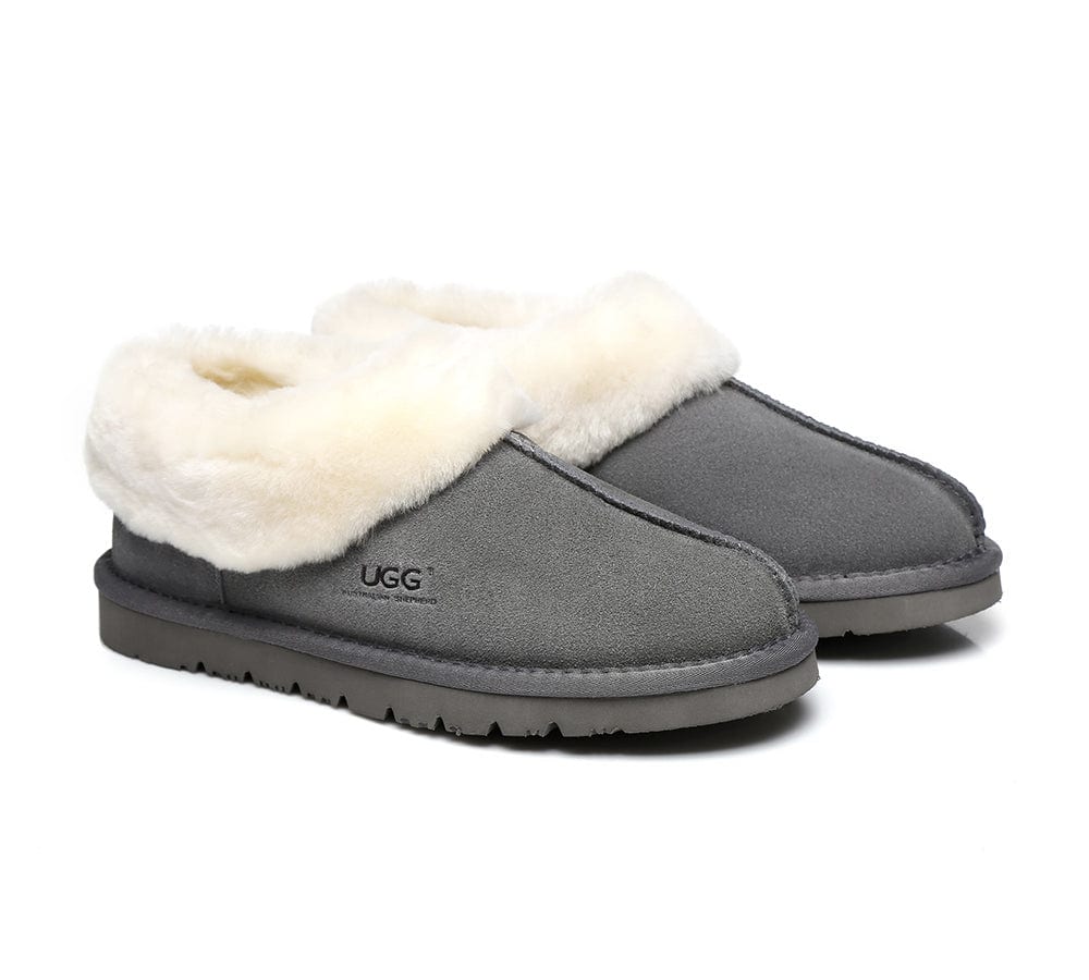 UGG Australian Shepherd® Homey Unisex Merino Sheepskin Lining Slippers - UGG Slippers - Grey - AU Ladies 10 / AU Men 8 / EU 41 - Uggoutlet