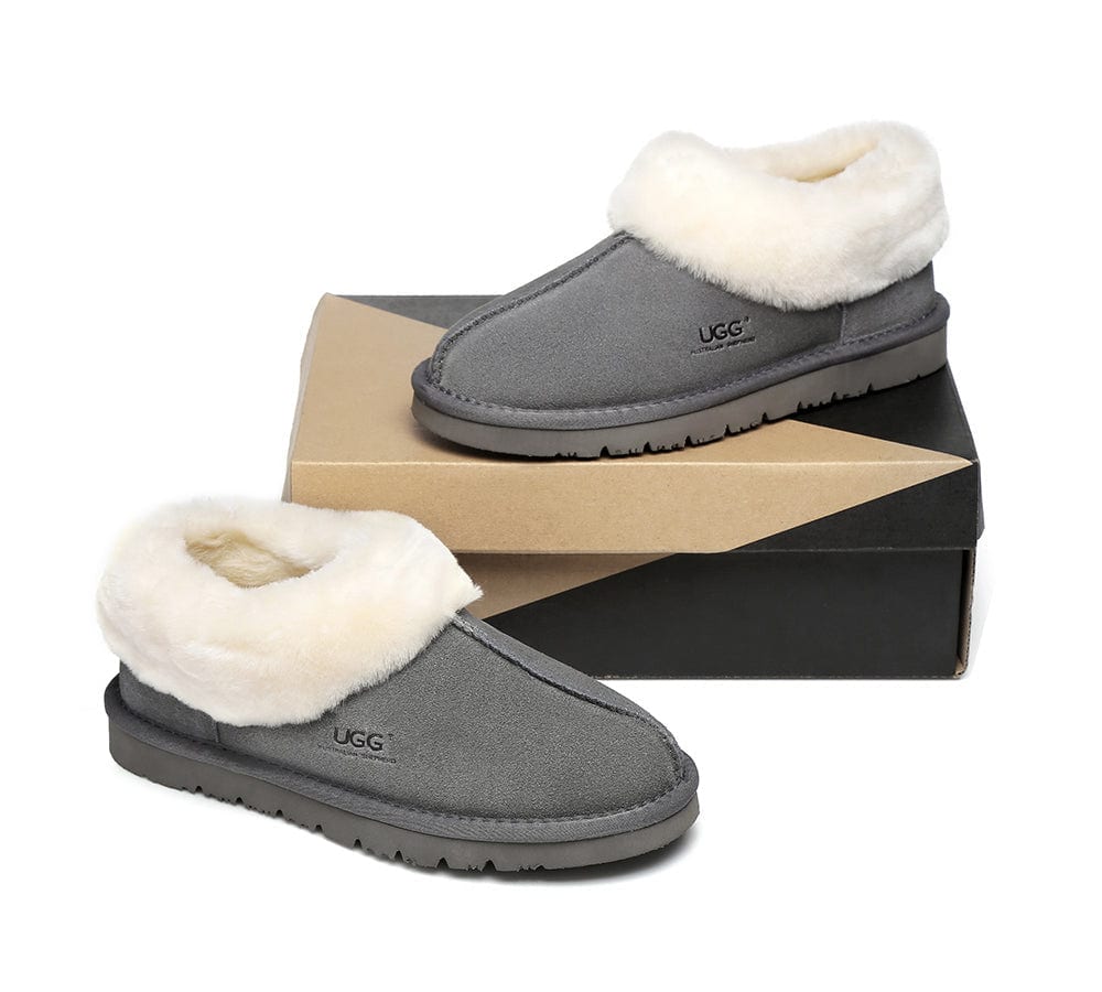 UGG Australian Shepherd® Homey Unisex Merino Sheepskin Lining Slippers - UGG Slippers - Grey - AU Ladies 10 / AU Men 8 / EU 41 - Uggoutlet