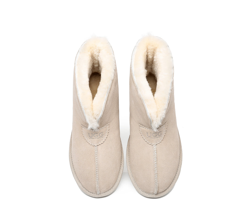 UGG Slippers - AS UGG Unisex Ankle Slipper Parker Double-face Sheepskin