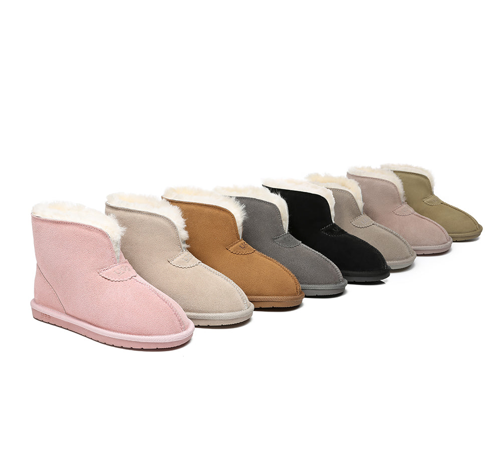 UGG Slippers - AS UGG Unisex Ankle Slipper Parker Double-face Sheepskin