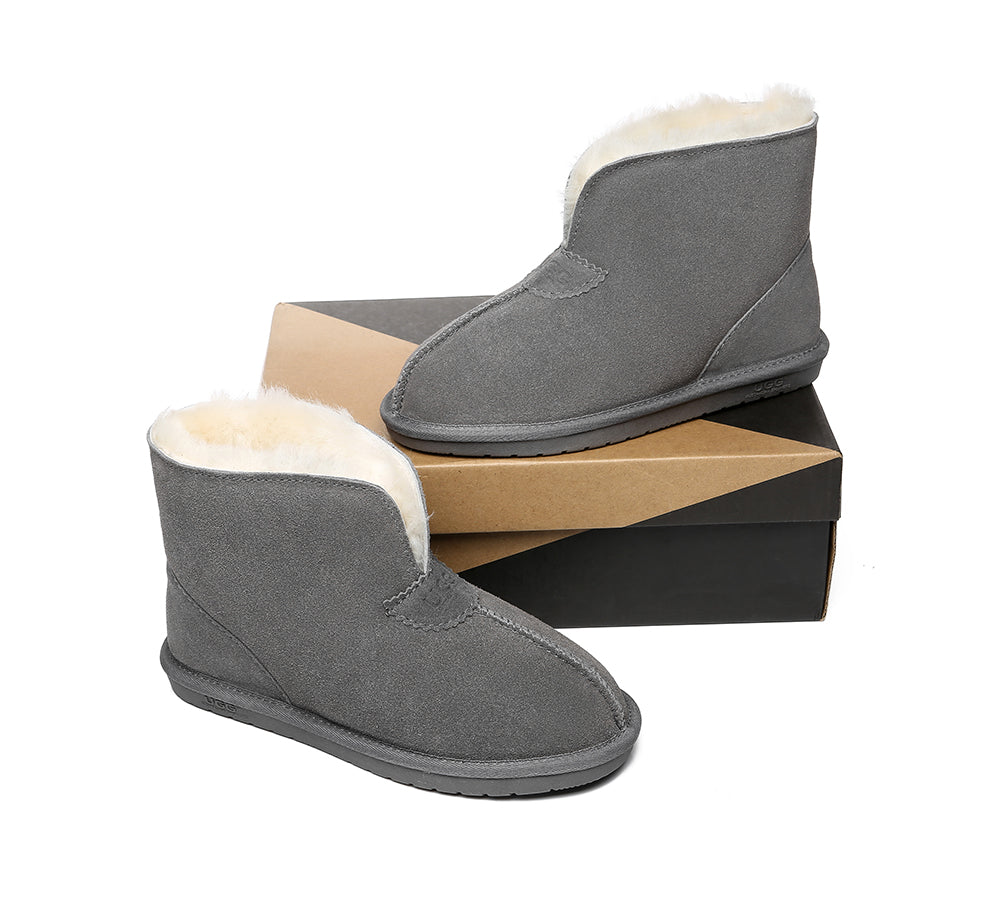 UGG Slippers - AS UGG Unisex Ankle Slipper Parker Double-face Sheepskin