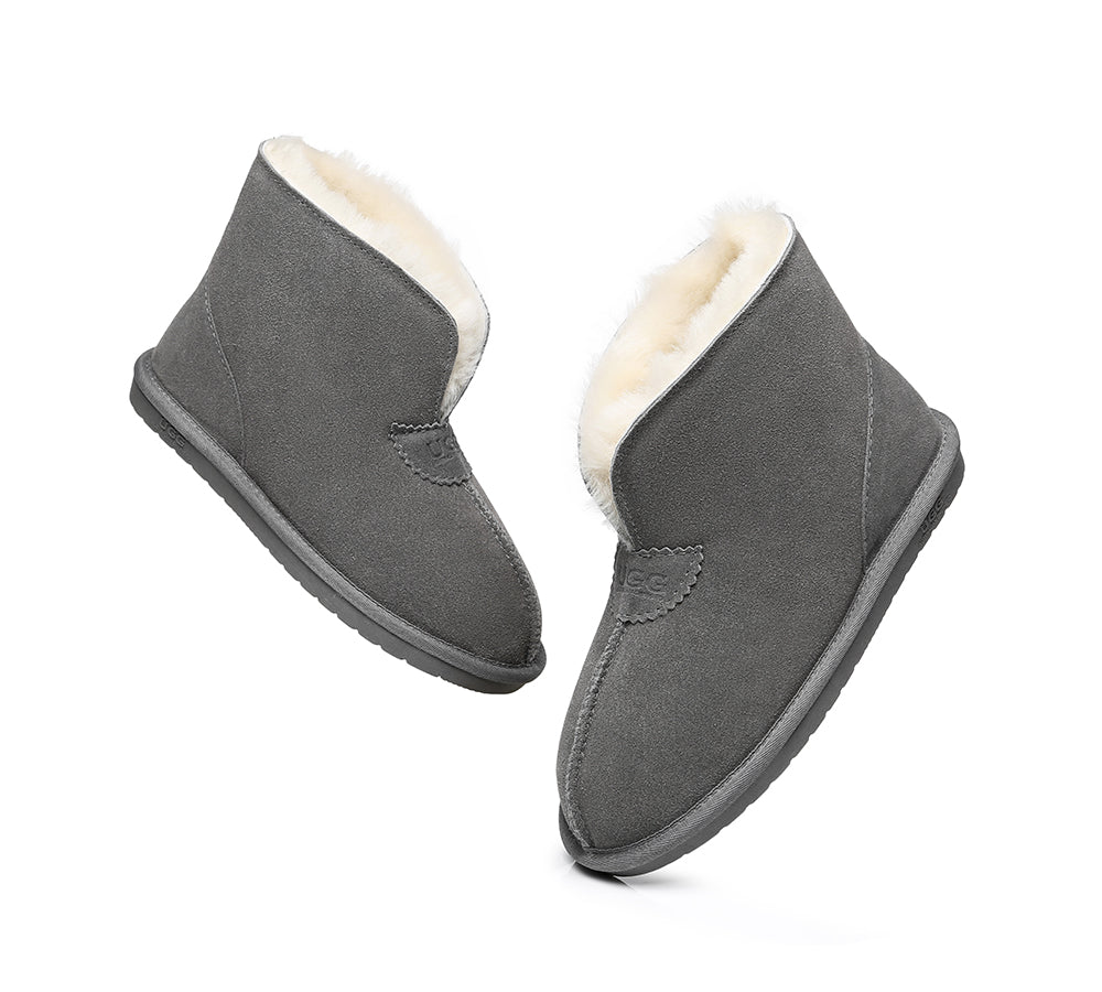 UGG Slippers - AS UGG Unisex Ankle Slipper Parker Double-face Sheepskin