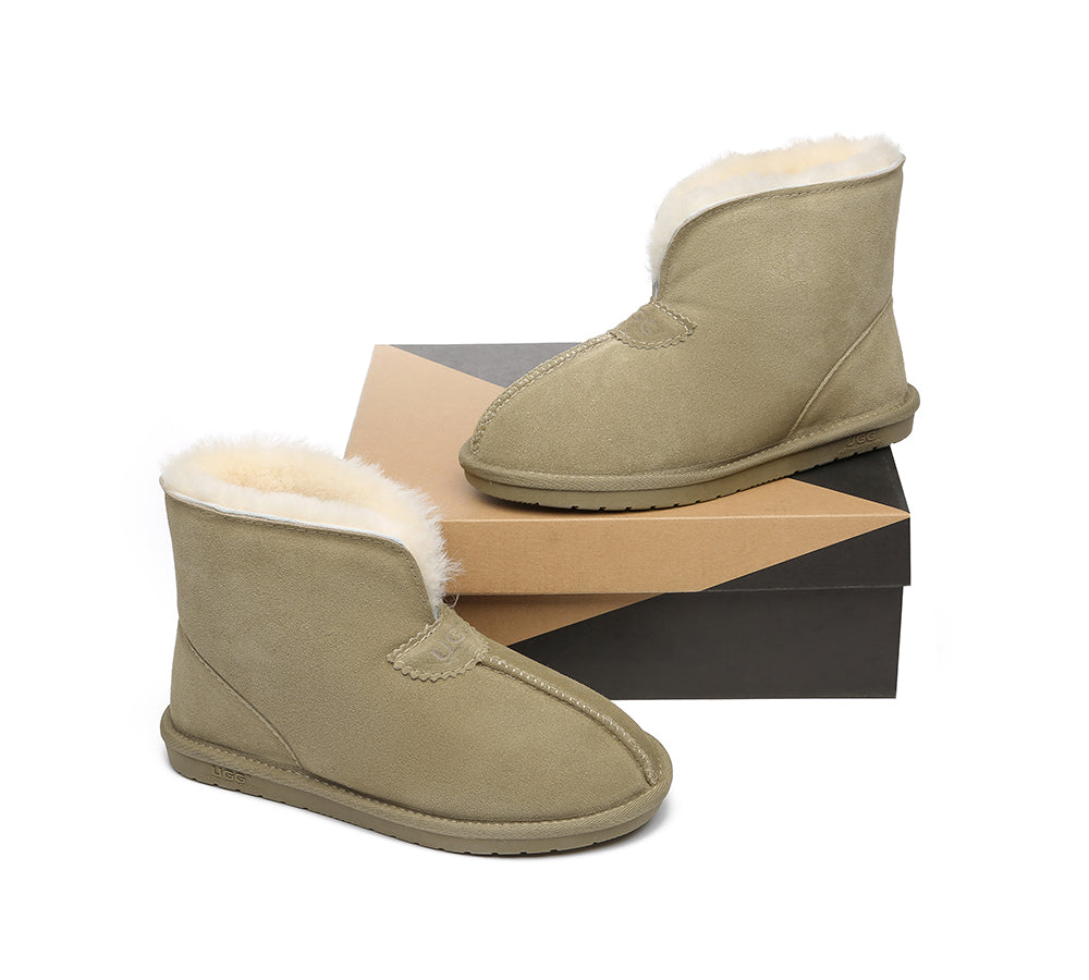 UGG Slippers - AS UGG Unisex Ankle Slipper Parker Double-face Sheepskin