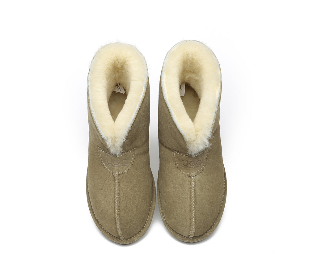 UGG Slippers - AS UGG Unisex Ankle Slipper Parker Double-face Sheepskin