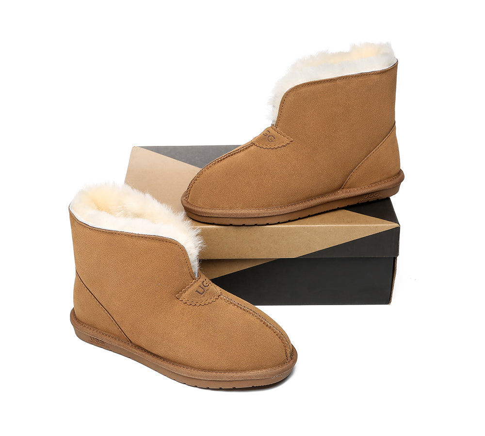 UGG Slippers - AS UGG Unisex Ankle Slipper Parker Double-face Sheepskin