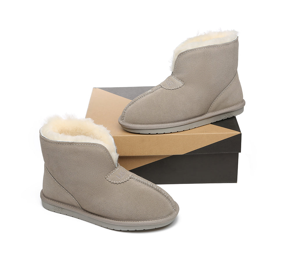 UGG Slippers - AS UGG Unisex Ankle Slipper Parker Double-face Sheepskin