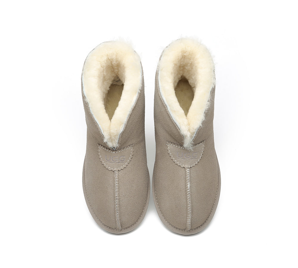 UGG Slippers - AS UGG Unisex Ankle Slipper Parker Double-face Sheepskin