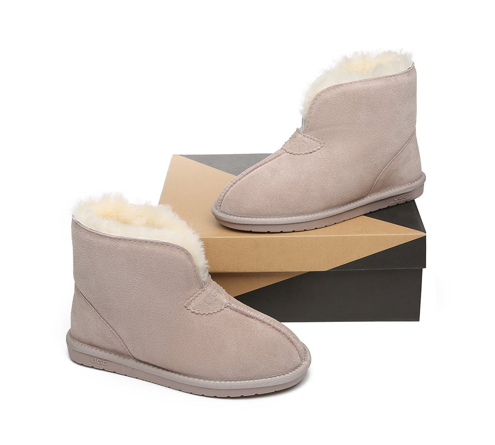 UGG Slippers - AS UGG Unisex Ankle Slipper Parker Double-face Sheepskin