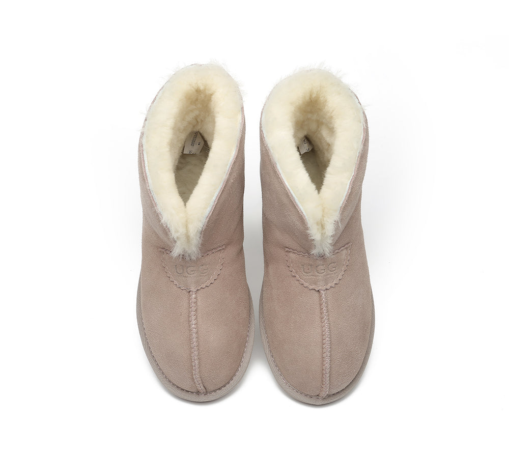 UGG Slippers - AS UGG Unisex Ankle Slipper Parker Double-face Sheepskin