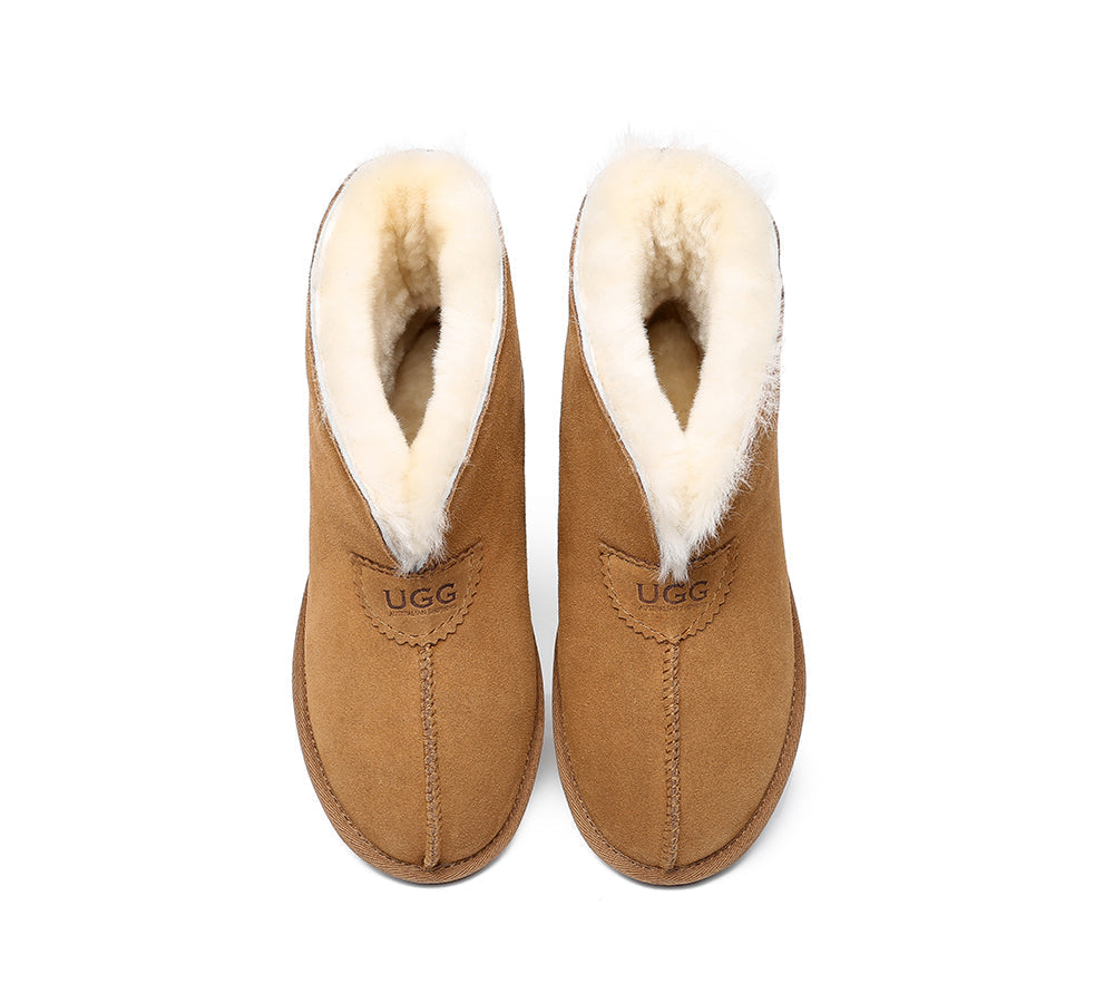 UGG Slippers - AS UGG Unisex Ankle Slipper Parker Double-face Sheepskin