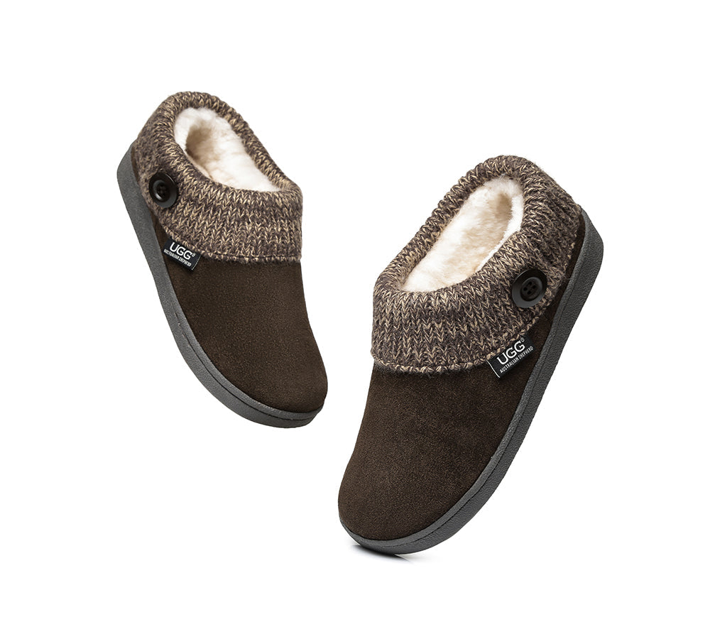 UGG Slippers - AS Women Knit Collar Ugg Ankle Slippers