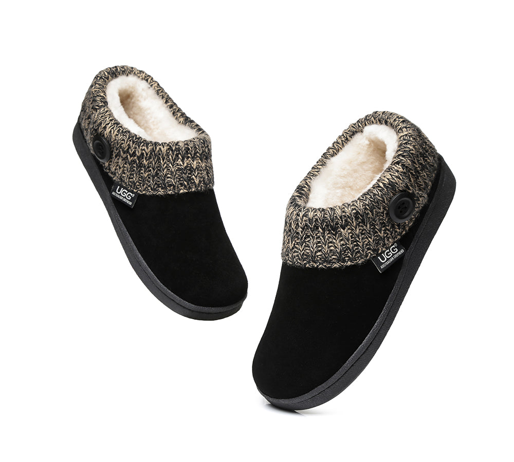 UGG Slippers - AS Women Knit Collar Ugg Ankle Slippers