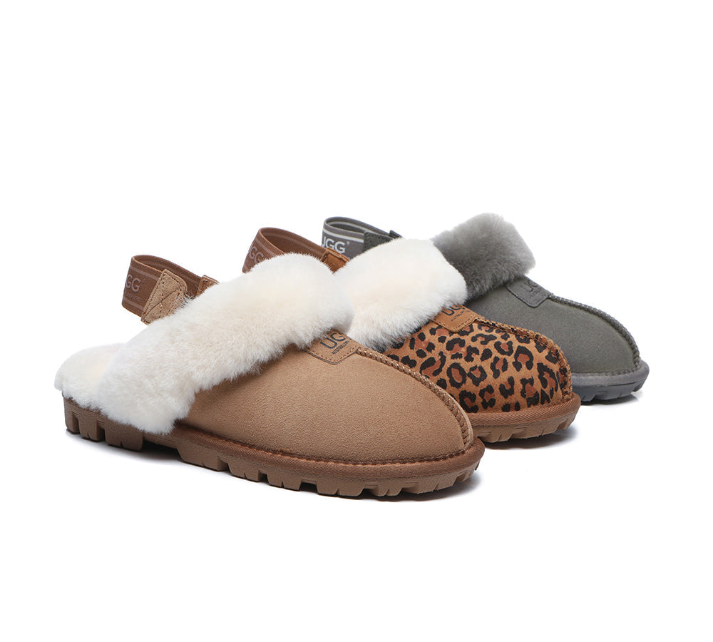 UGG Slippers - AUSTRALIAN SHEPHERD® UGG Sheepskin Wool Removable Strap Slingback Slippers Suzie