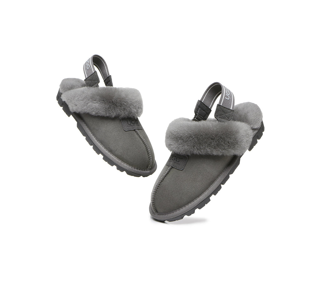 UGG Slippers - AUSTRALIAN SHEPHERD® UGG Sheepskin Wool Removable Strap Slingback Slippers Suzie