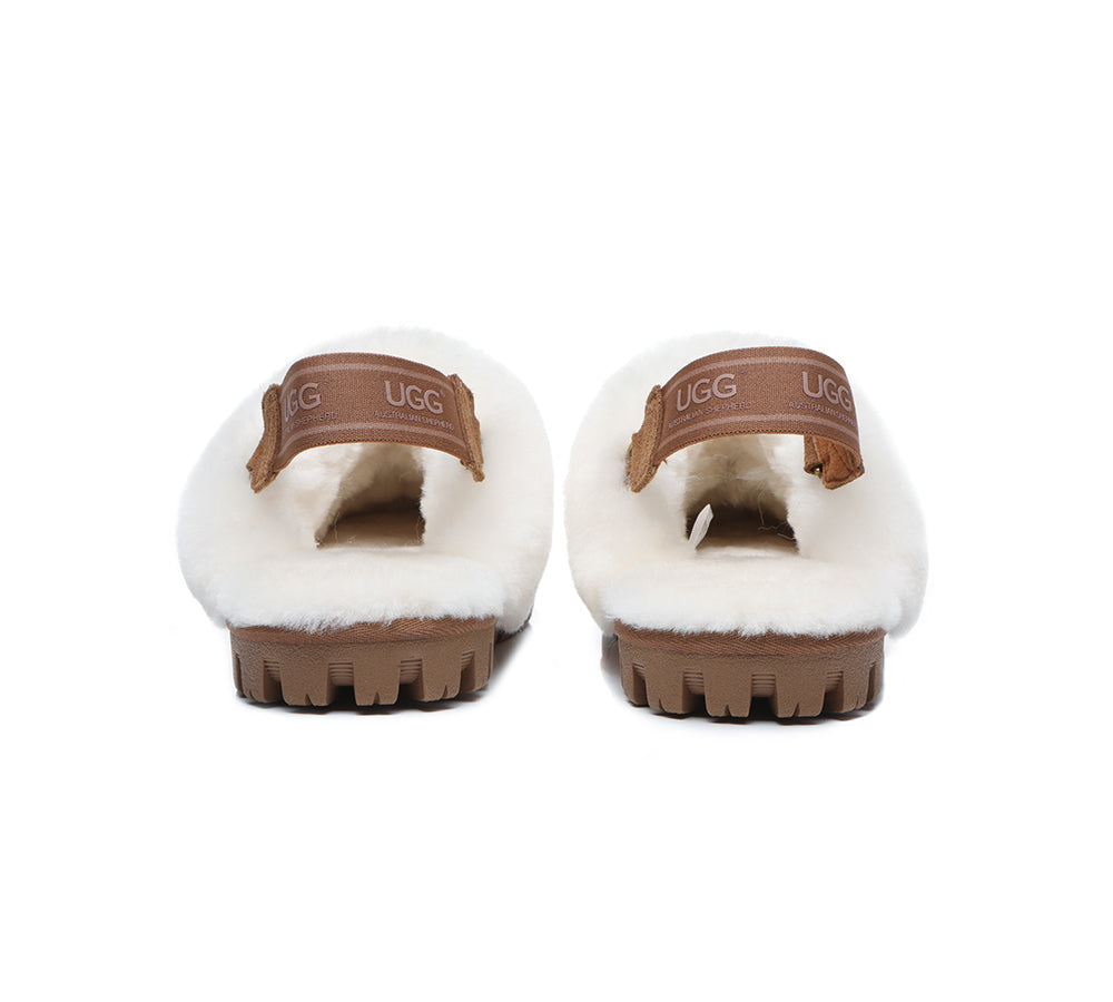 UGG Slippers - AUSTRALIAN SHEPHERD® UGG Sheepskin Wool Removable Strap Slingback Slippers Suzie