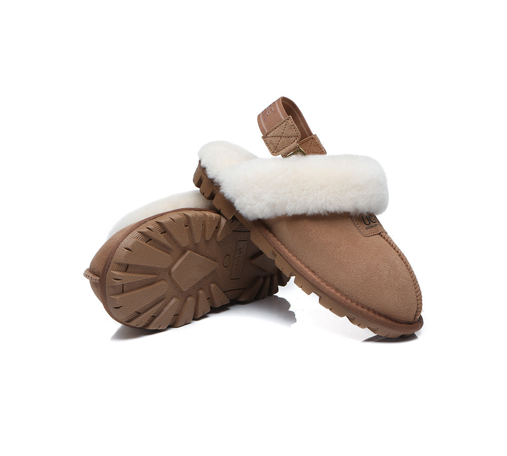 UGG Slippers - AUSTRALIAN SHEPHERD® UGG Sheepskin Wool Removable Strap Slingback Slippers Suzie