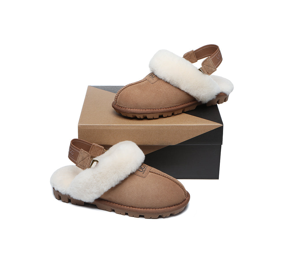 UGG Slippers - AUSTRALIAN SHEPHERD® UGG Sheepskin Wool Removable Strap Slingback Slippers Suzie