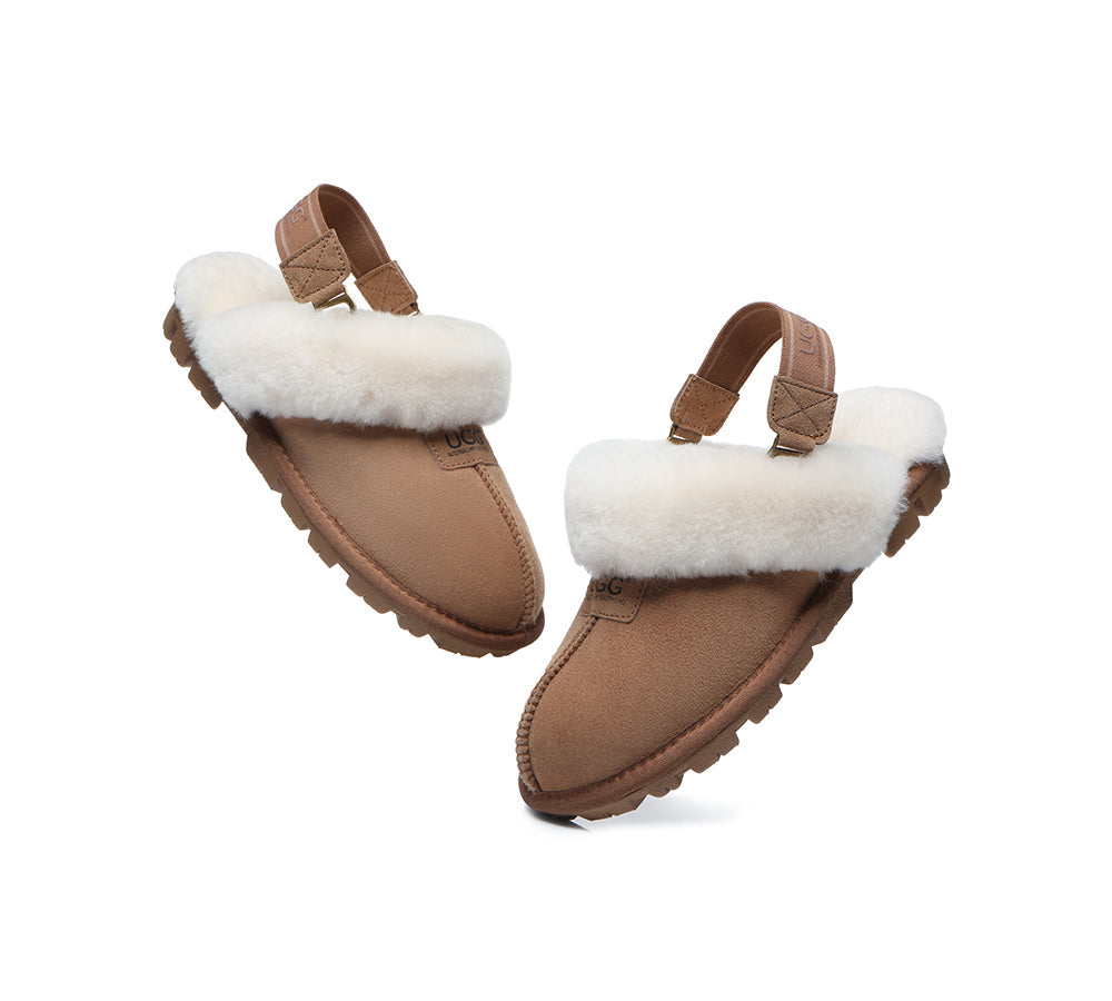 UGG Slippers - AUSTRALIAN SHEPHERD® UGG Sheepskin Wool Removable Strap Slingback Slippers Suzie