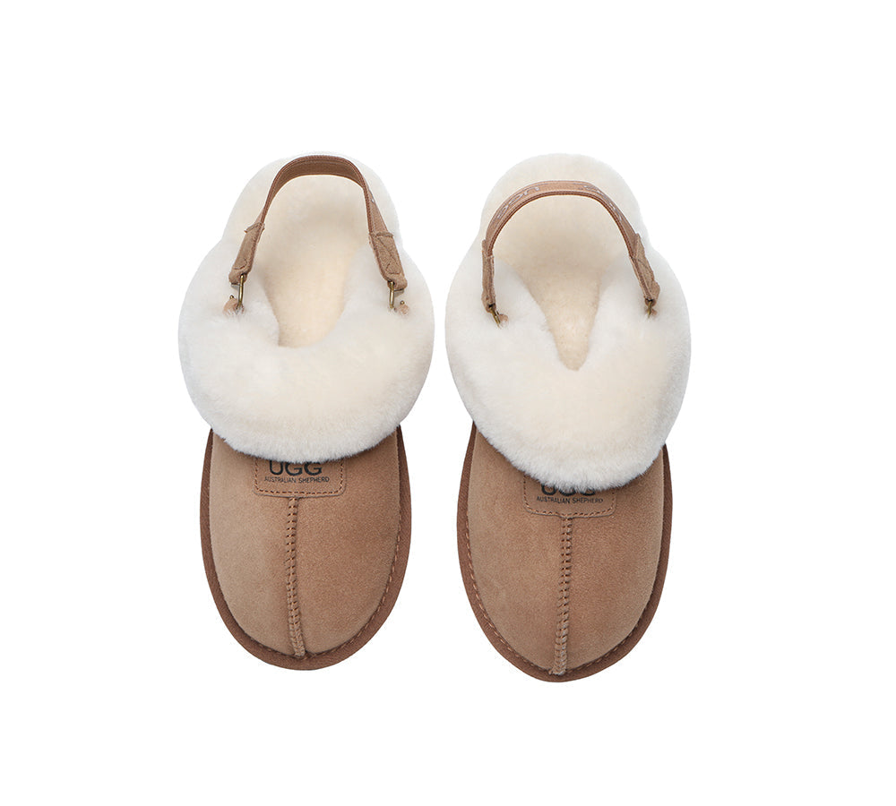 UGG Slippers - AUSTRALIAN SHEPHERD® UGG Sheepskin Wool Removable Strap Slingback Slippers Suzie