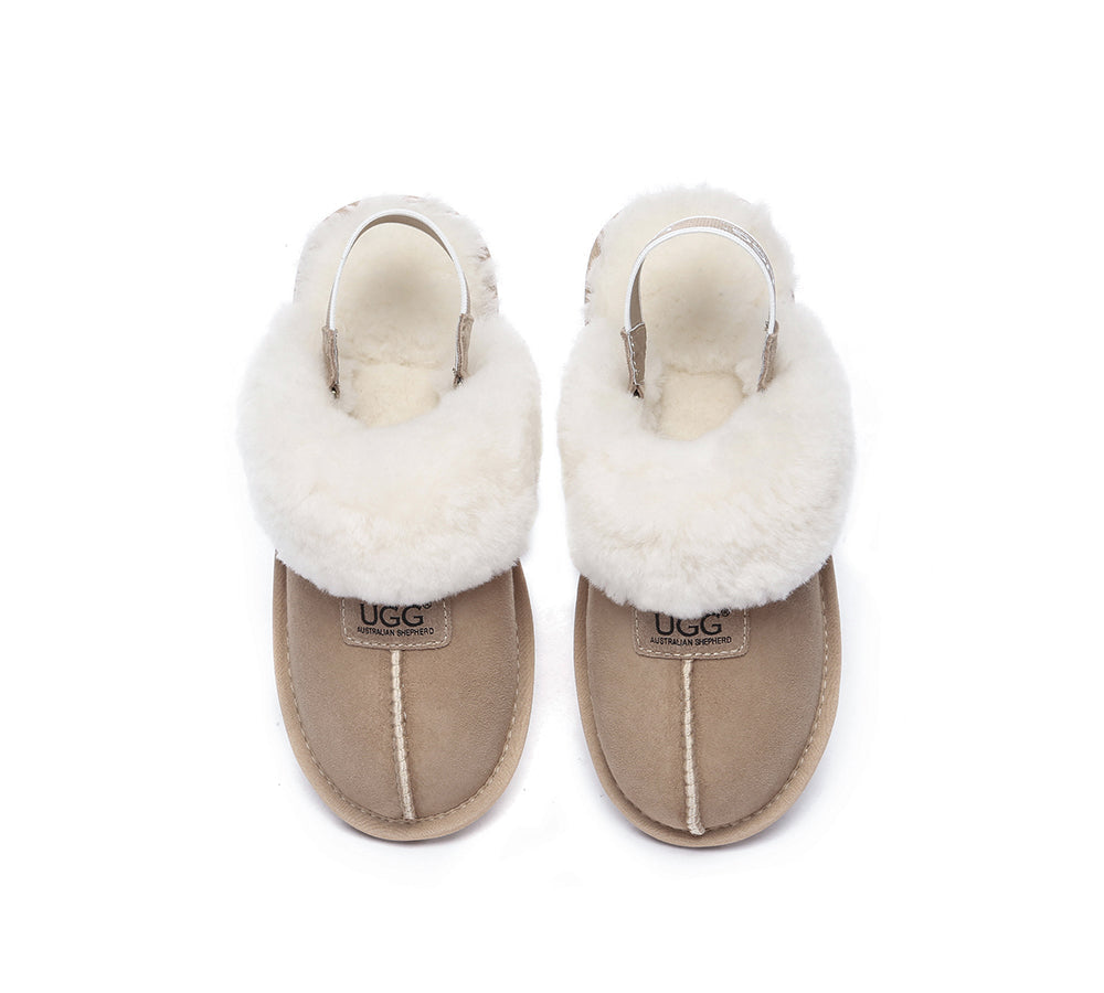 UGG Slippers - AUSTRALIAN SHEPHERD® UGG Sheepskin Wool Removable Strap Slingback Slippers Suzie Ll