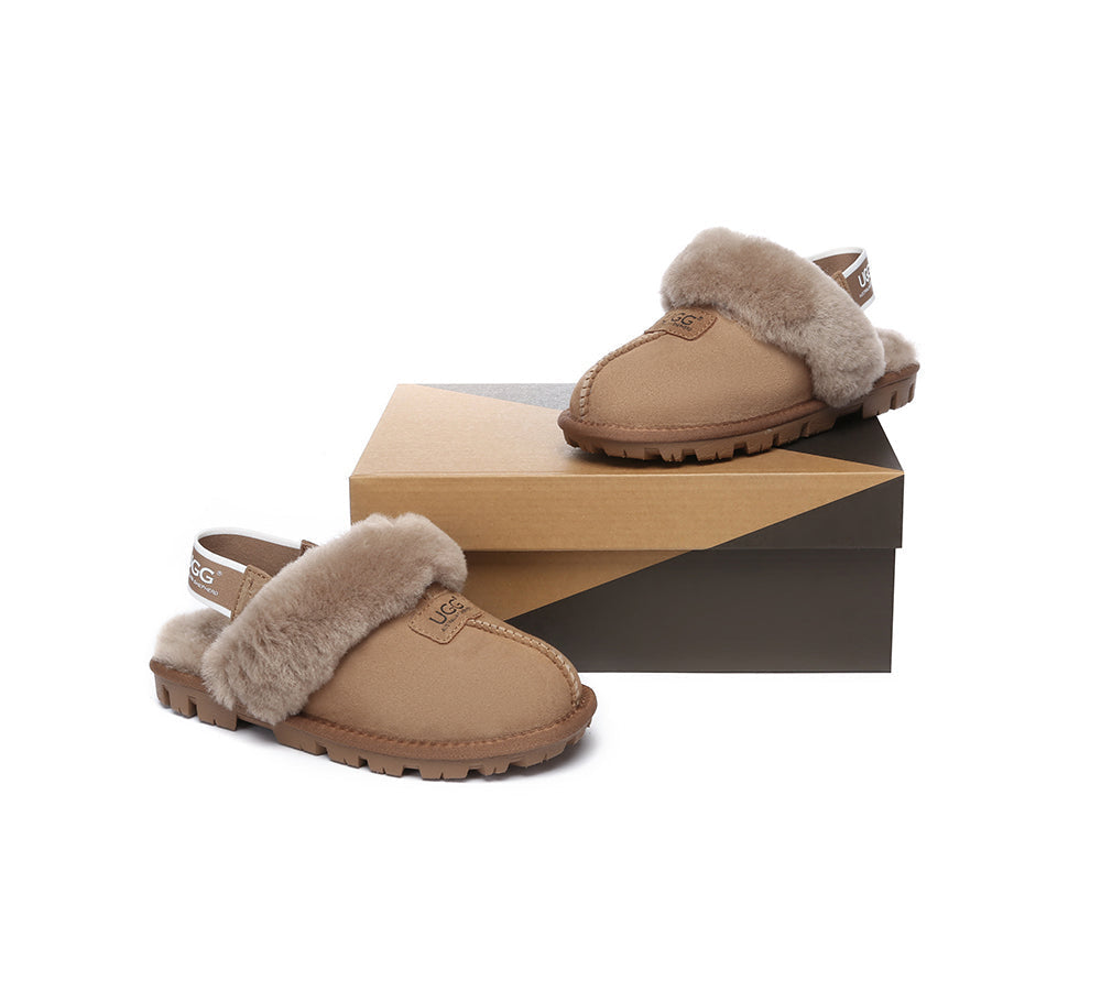 UGG Slippers - AUSTRALIAN SHEPHERD® UGG Sheepskin Wool Removable Strap Slingback Slippers Suzie Ll