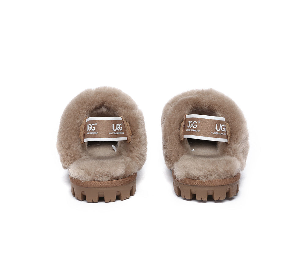 UGG Slippers - AUSTRALIAN SHEPHERD® UGG Sheepskin Wool Removable Strap Slingback Slippers Suzie Ll