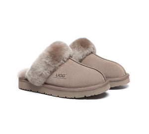 UGG Slippers - AUSTRALIAN SHEPHERD® UGG Women Premium Sheepskin Slippers Muffin Slipper Special