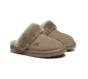 UGG Slippers - AUSTRALIAN SHEPHERD® UGG Women Premium Sheepskin Slippers Muffin Slipper Special