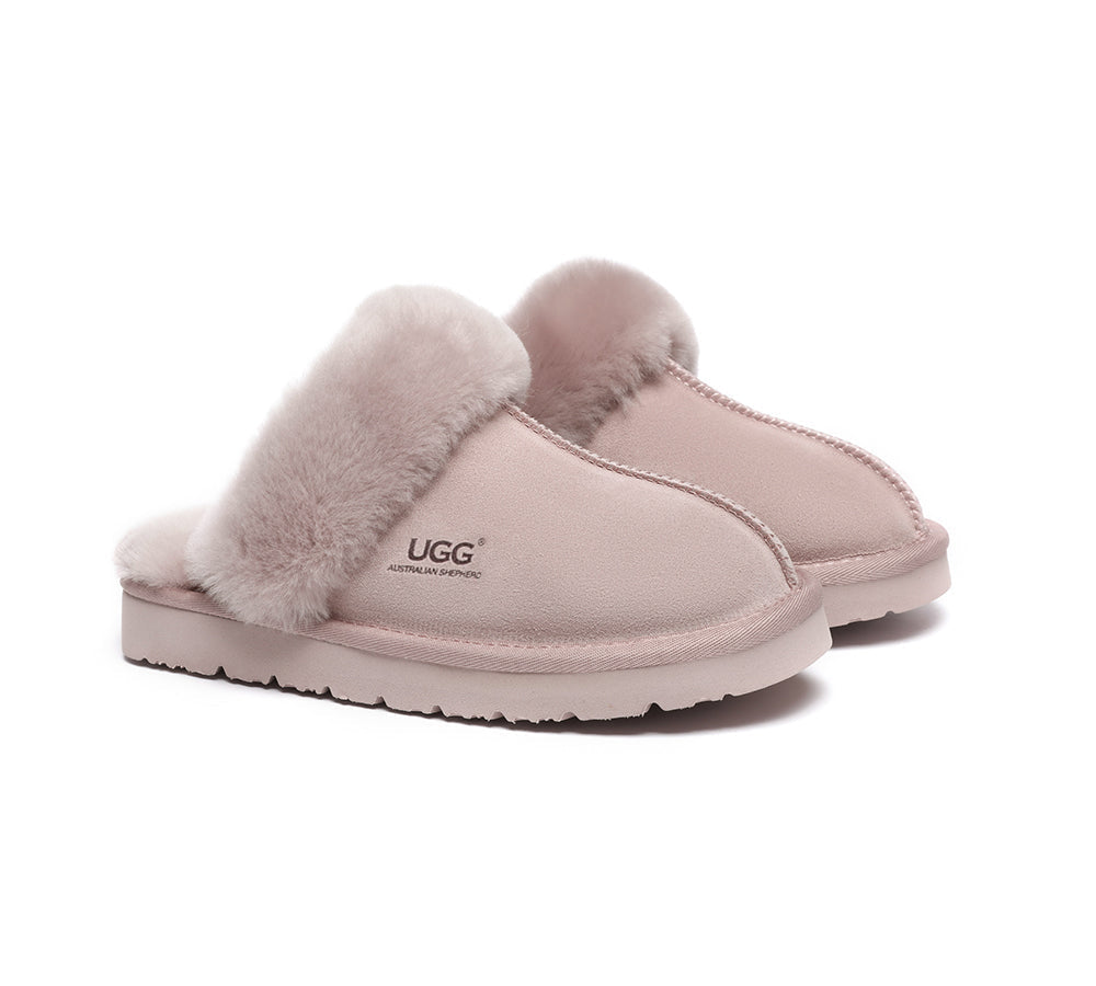 UGG Slippers - AUSTRALIAN SHEPHERD® UGG Women Premium Sheepskin Slippers Muffin Slipper Special