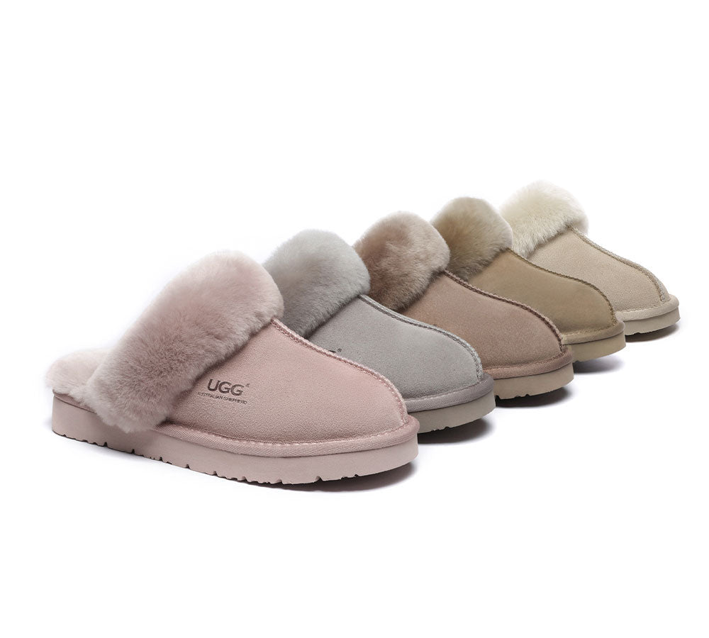 UGG Slippers - AUSTRALIAN SHEPHERD® UGG Women Premium Sheepskin Wool Muffin Slippers Special